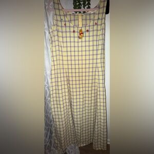 Vintage 90’s The Disney Store Winnie the Pooh embroidered plaid midi dress XXL